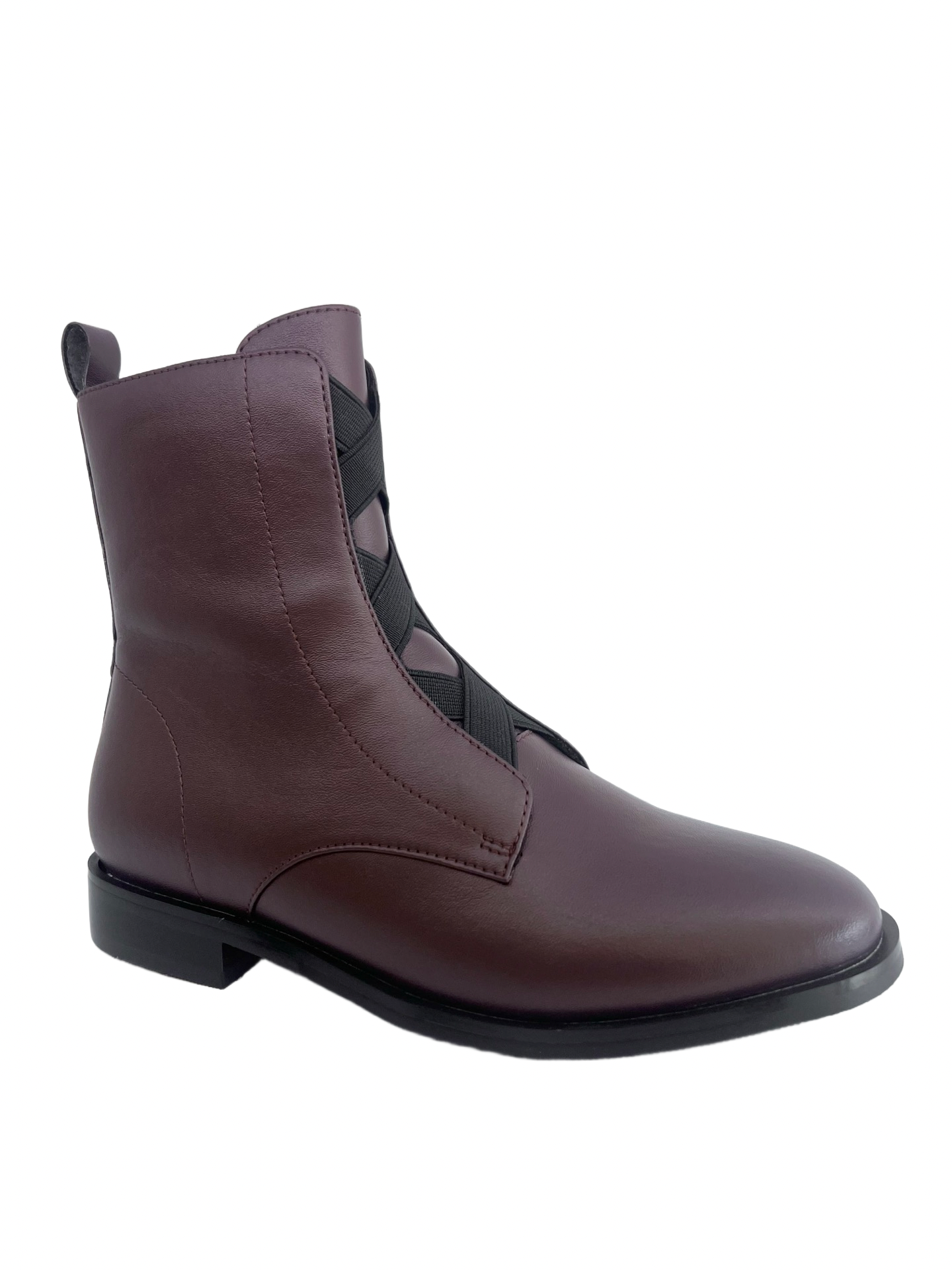 Gigi Bordeaux Elastic Bootie