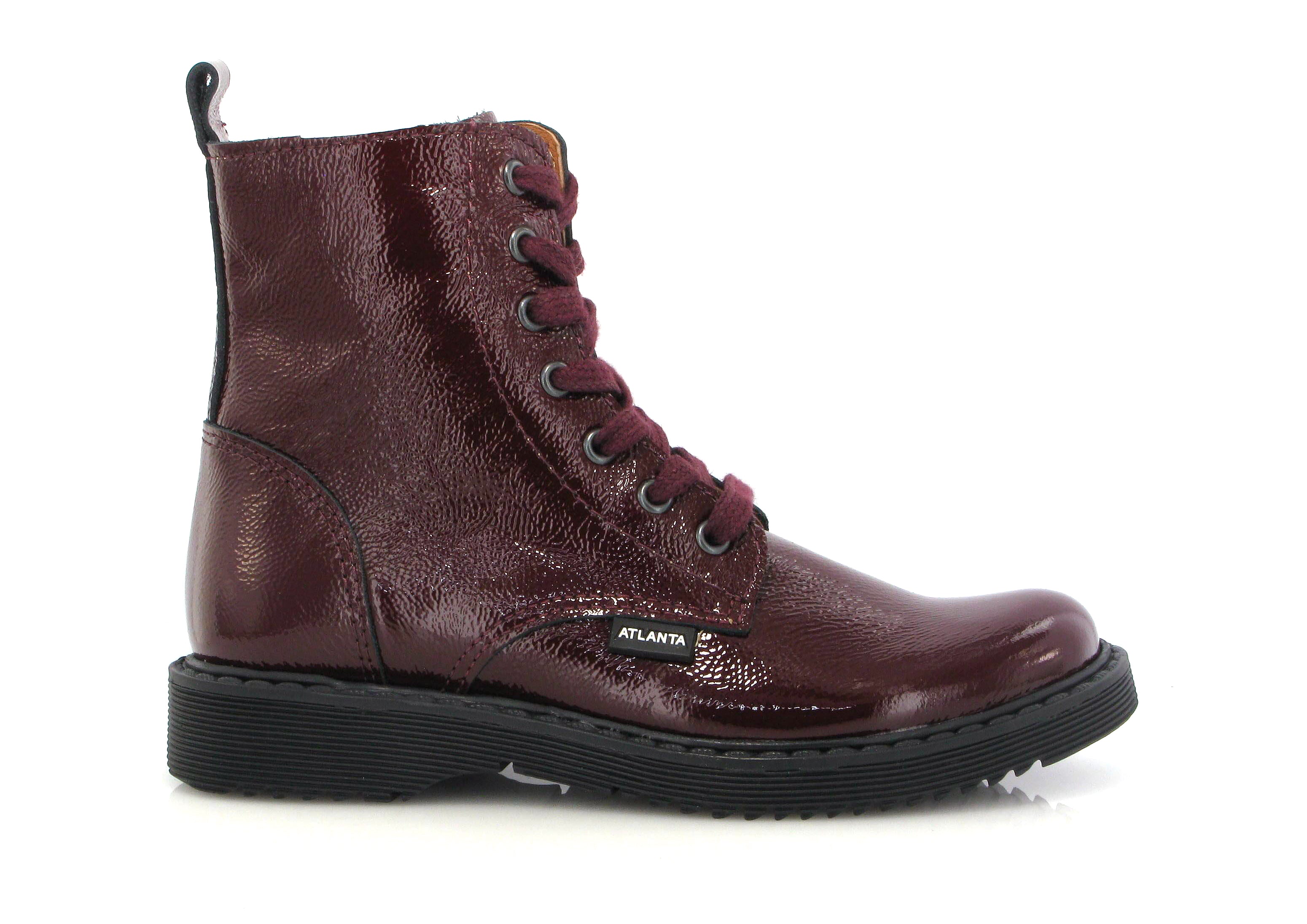 Atlanta Mocassin Burgundy Patent Patent Zip Bootie