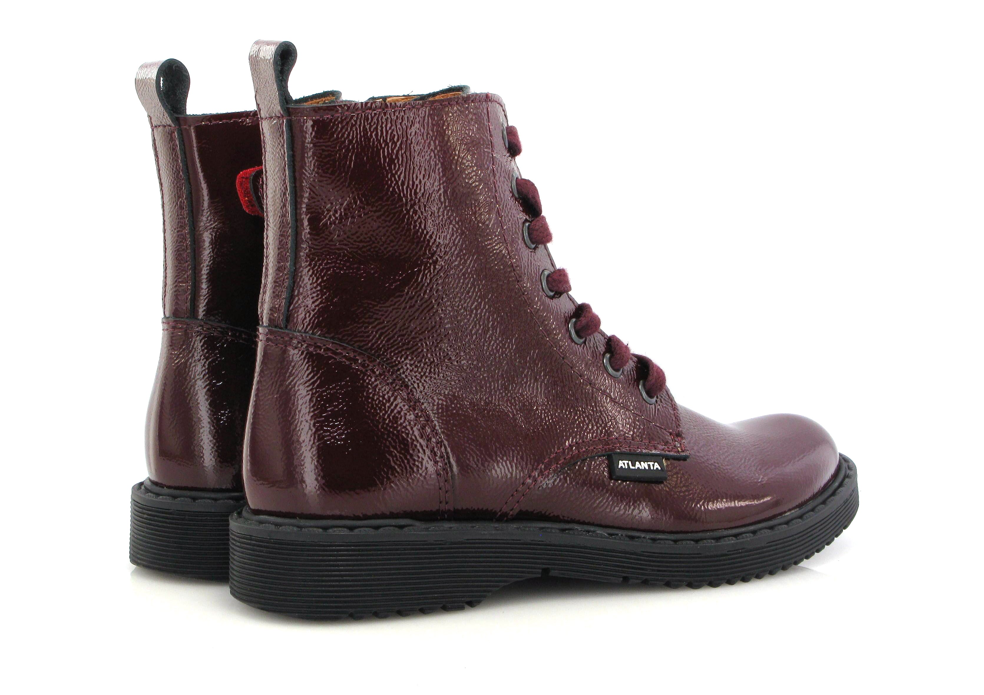 Atlanta Mocassin Burgundy Patent Patent Zip Bootie