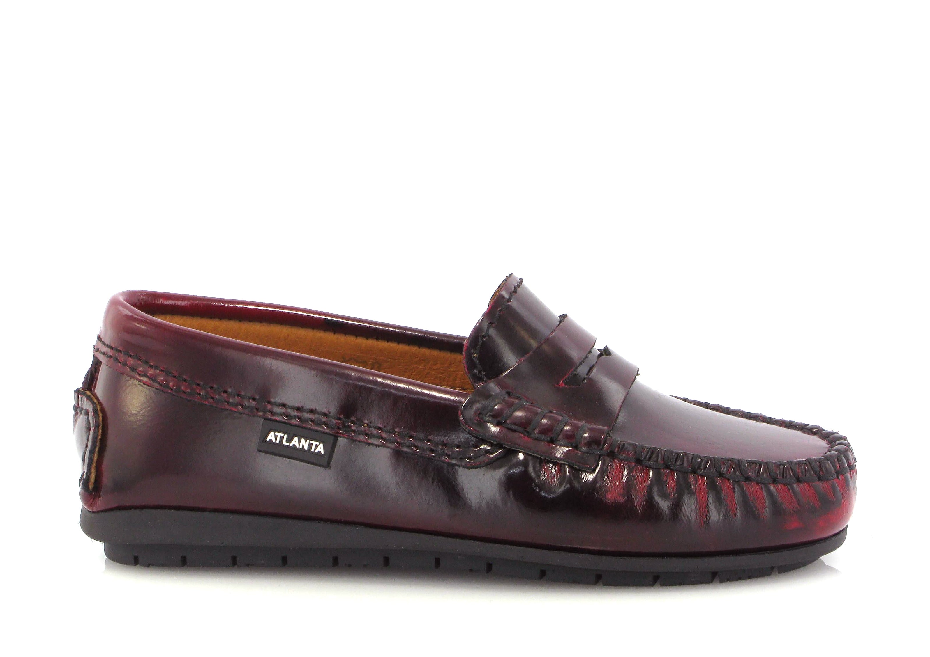 Atlanta Mocassin Brushed Burgundy Penny Loafer