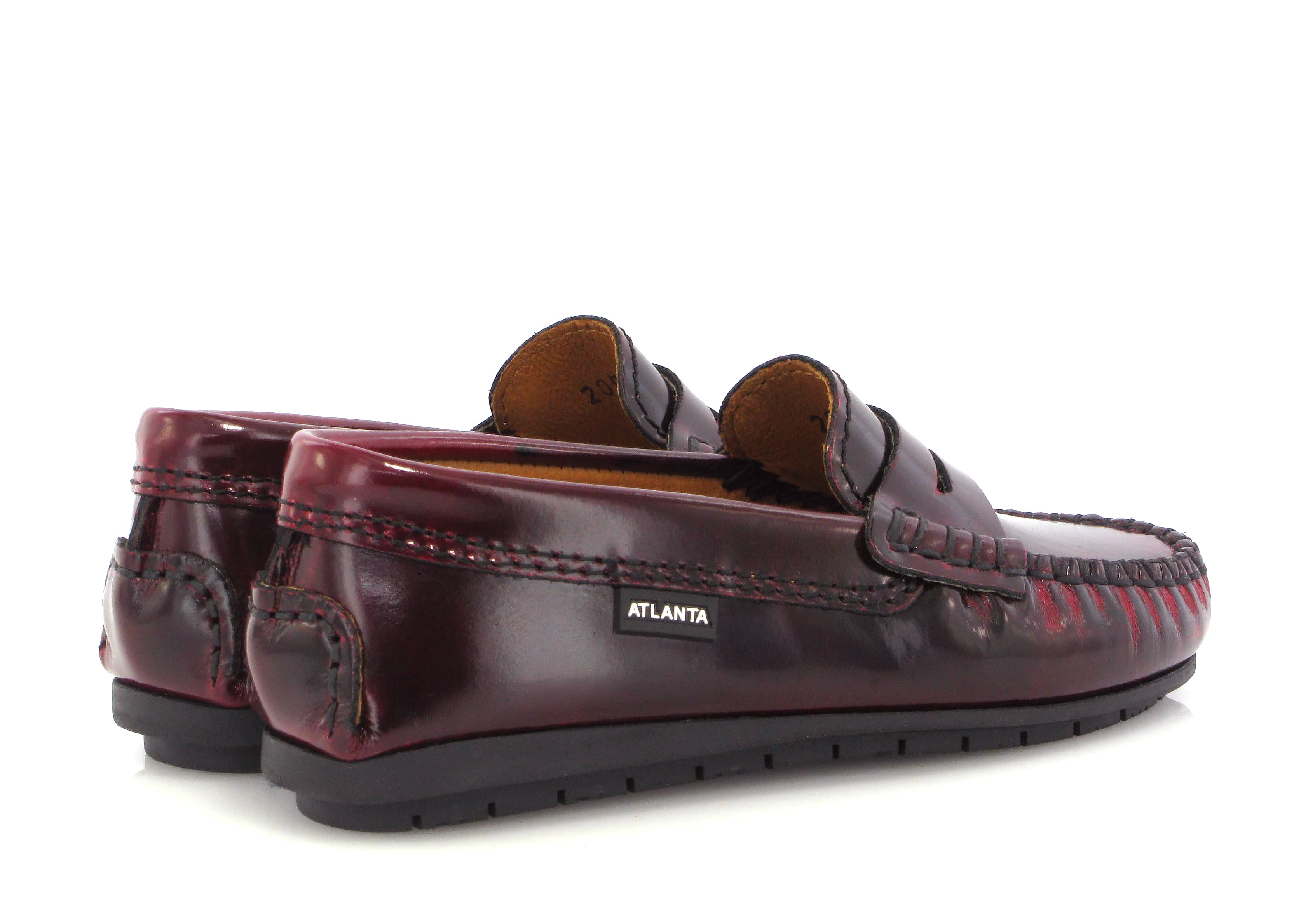 Atlanta Mocassin Brushed Burgundy Penny Loafer