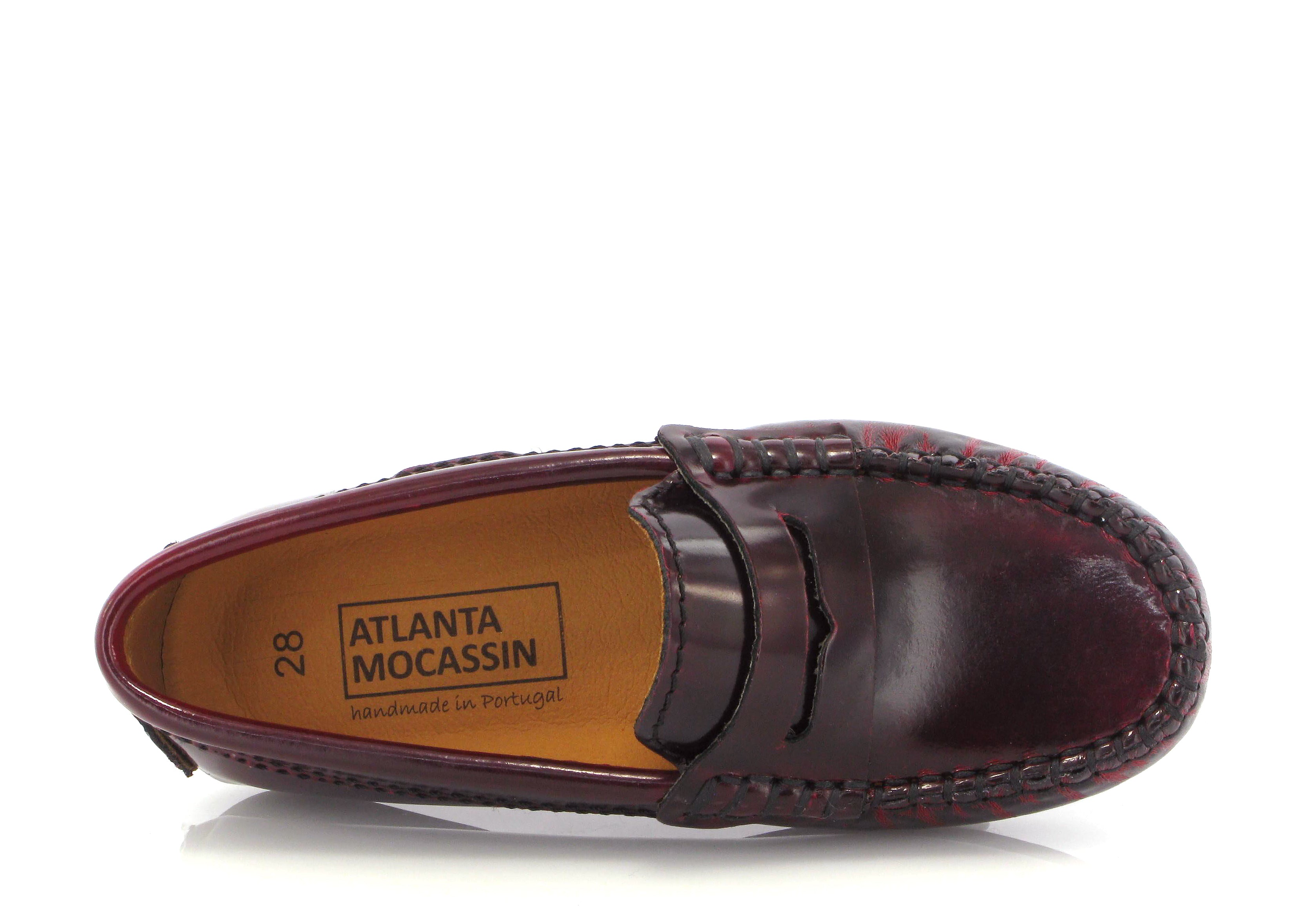 Atlanta Mocassin Brushed Burgundy Penny Loafer