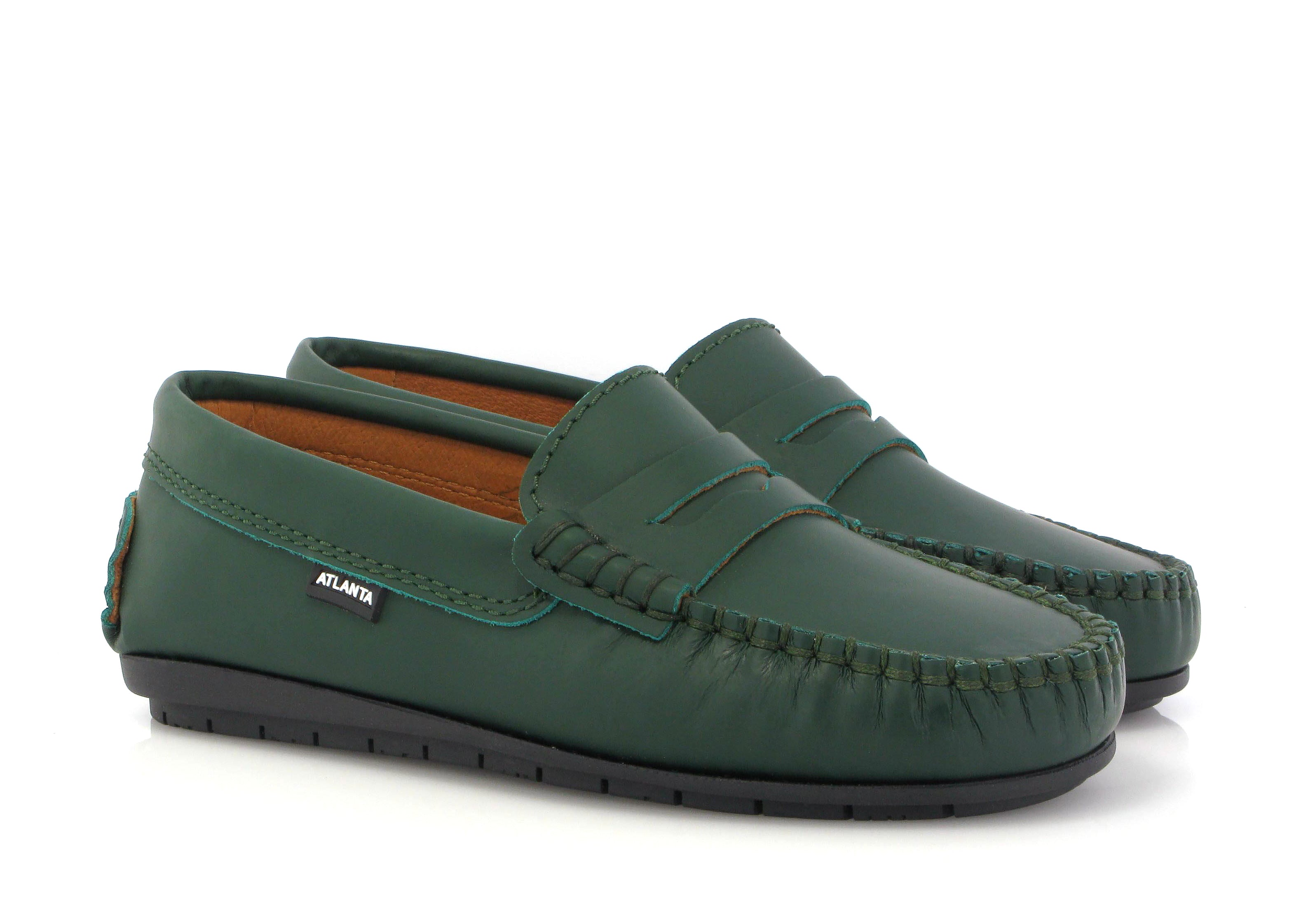 Atlanta Mocassin Green Gum Penny Loafer