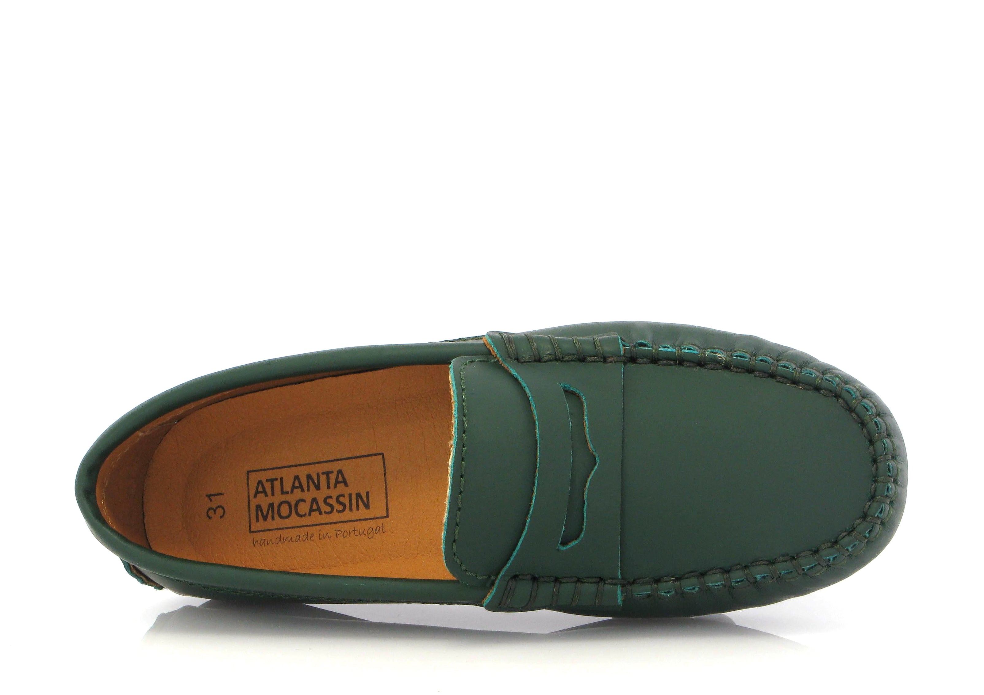 Atlanta Mocassin Green Gum Penny Loafer