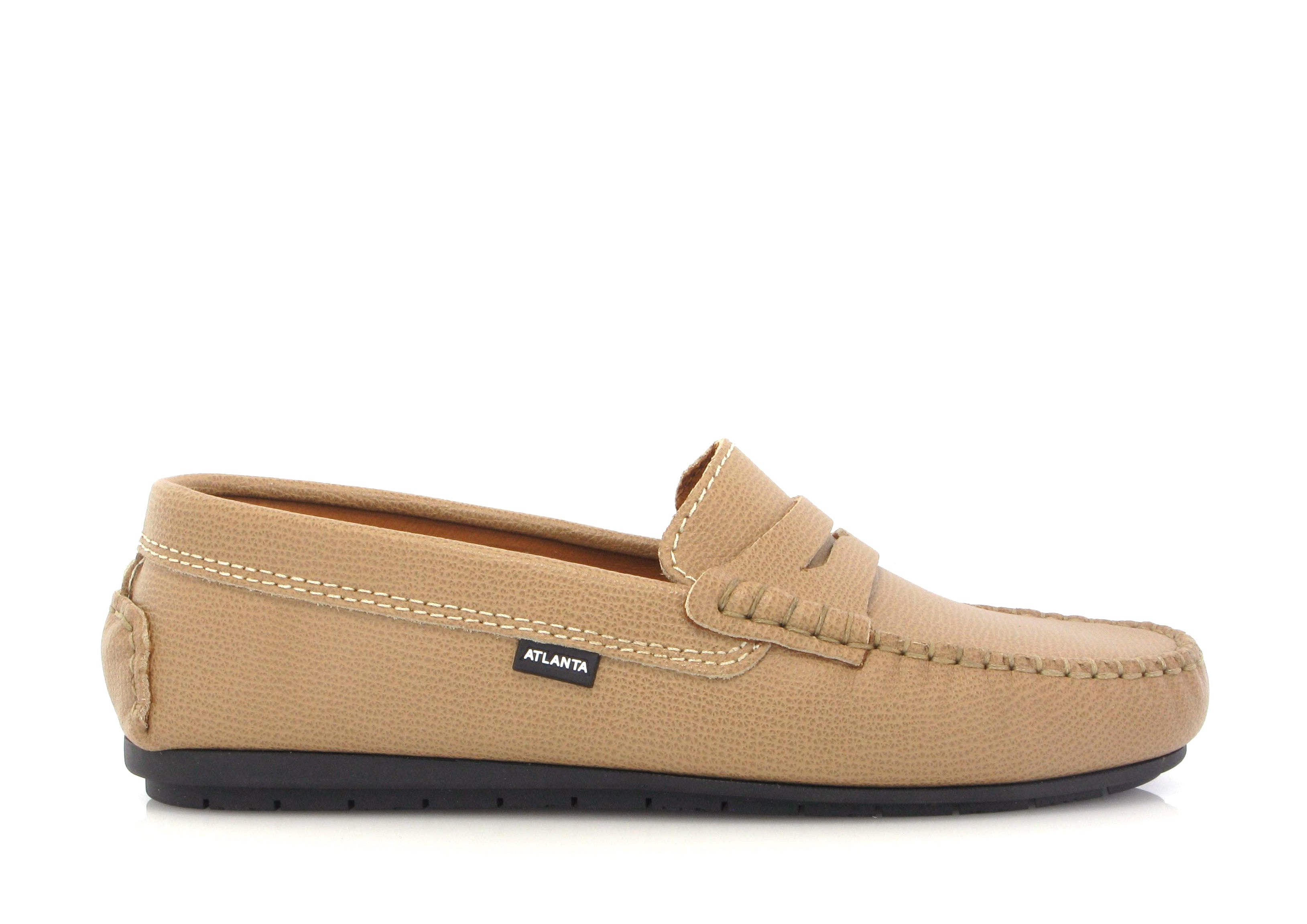 Atlanta Beige Pebbled Penny Loafer