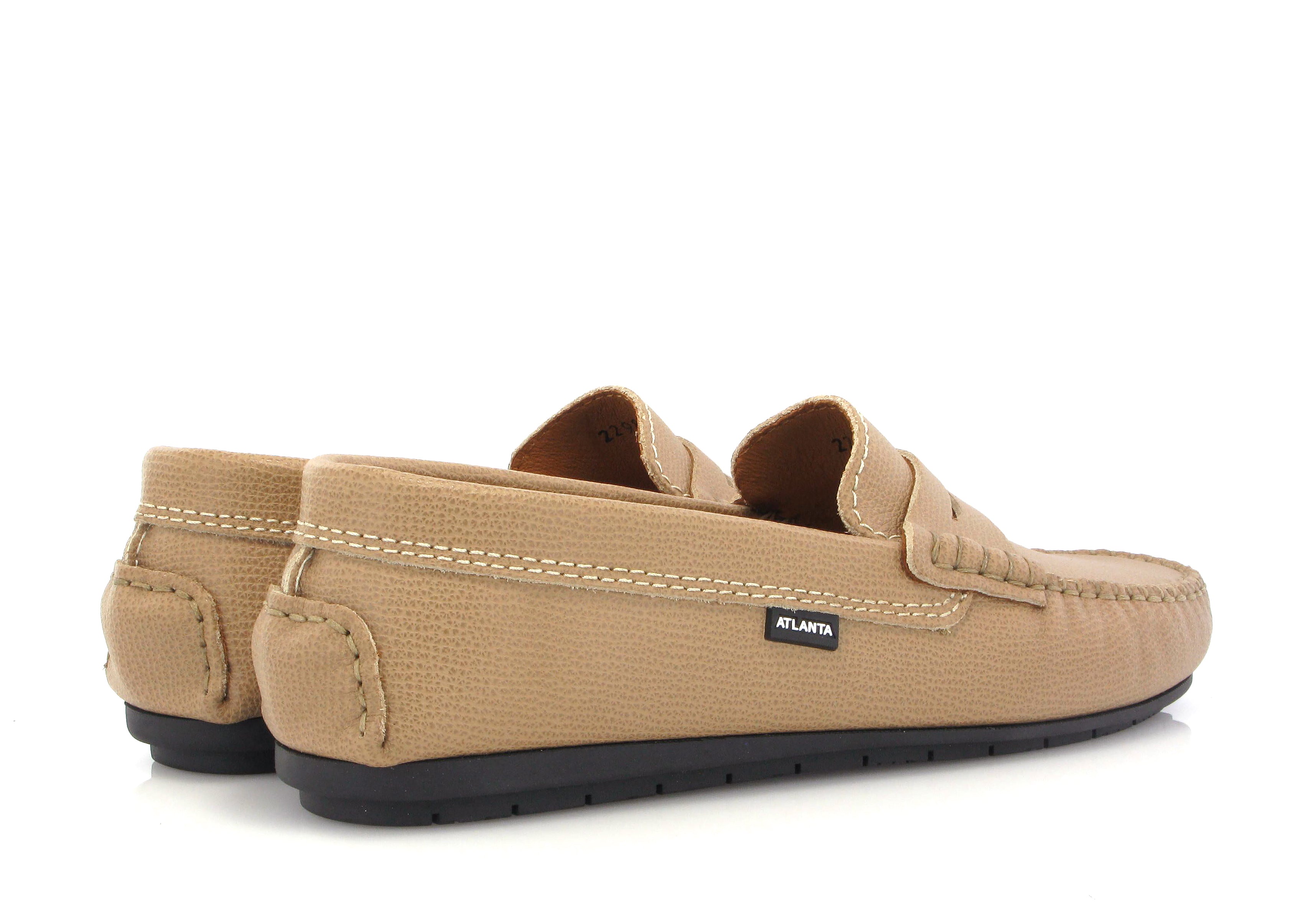 Atlanta Beige Pebbled Penny Loafer