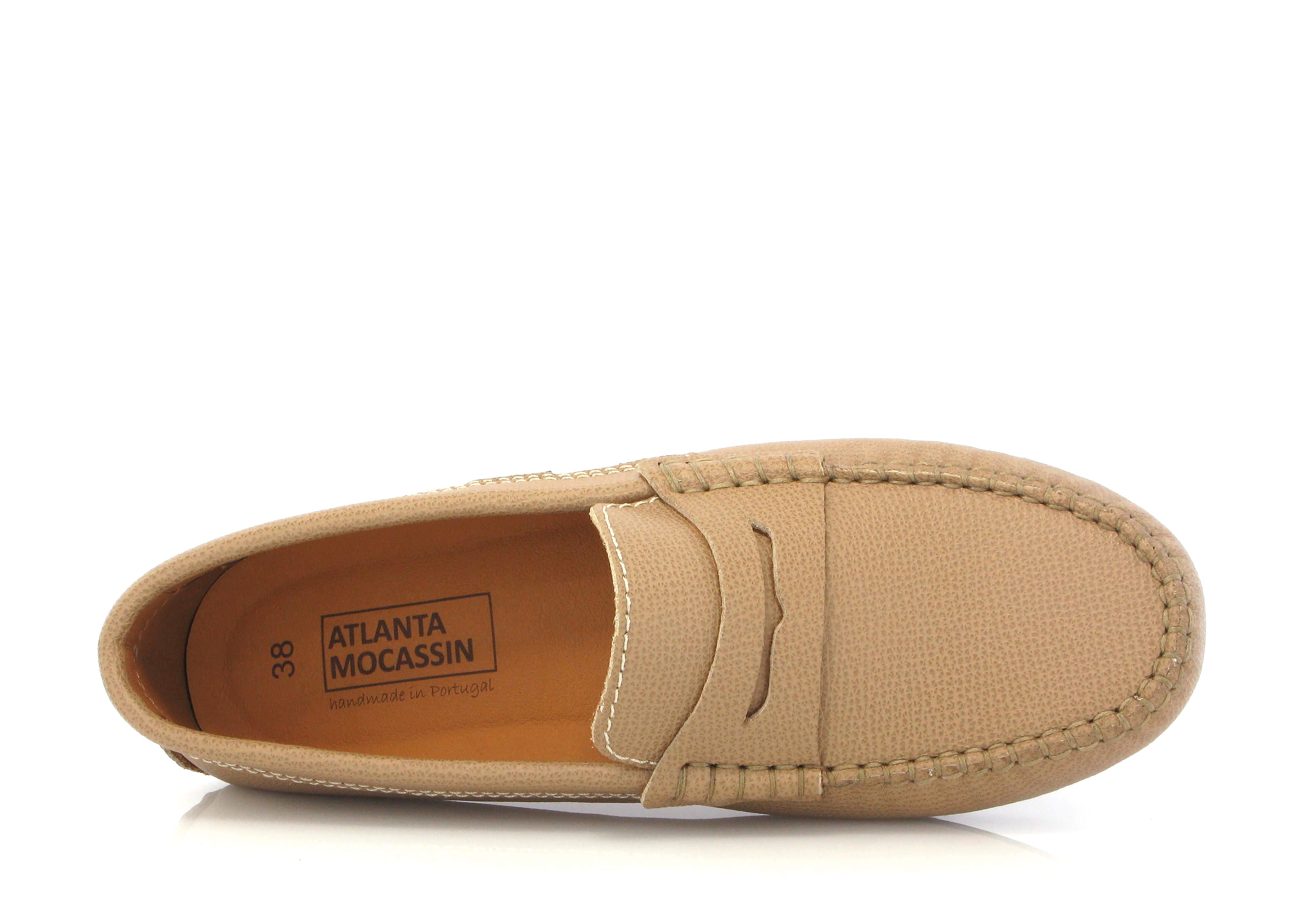 Atlanta Beige Pebbled Penny Loafer