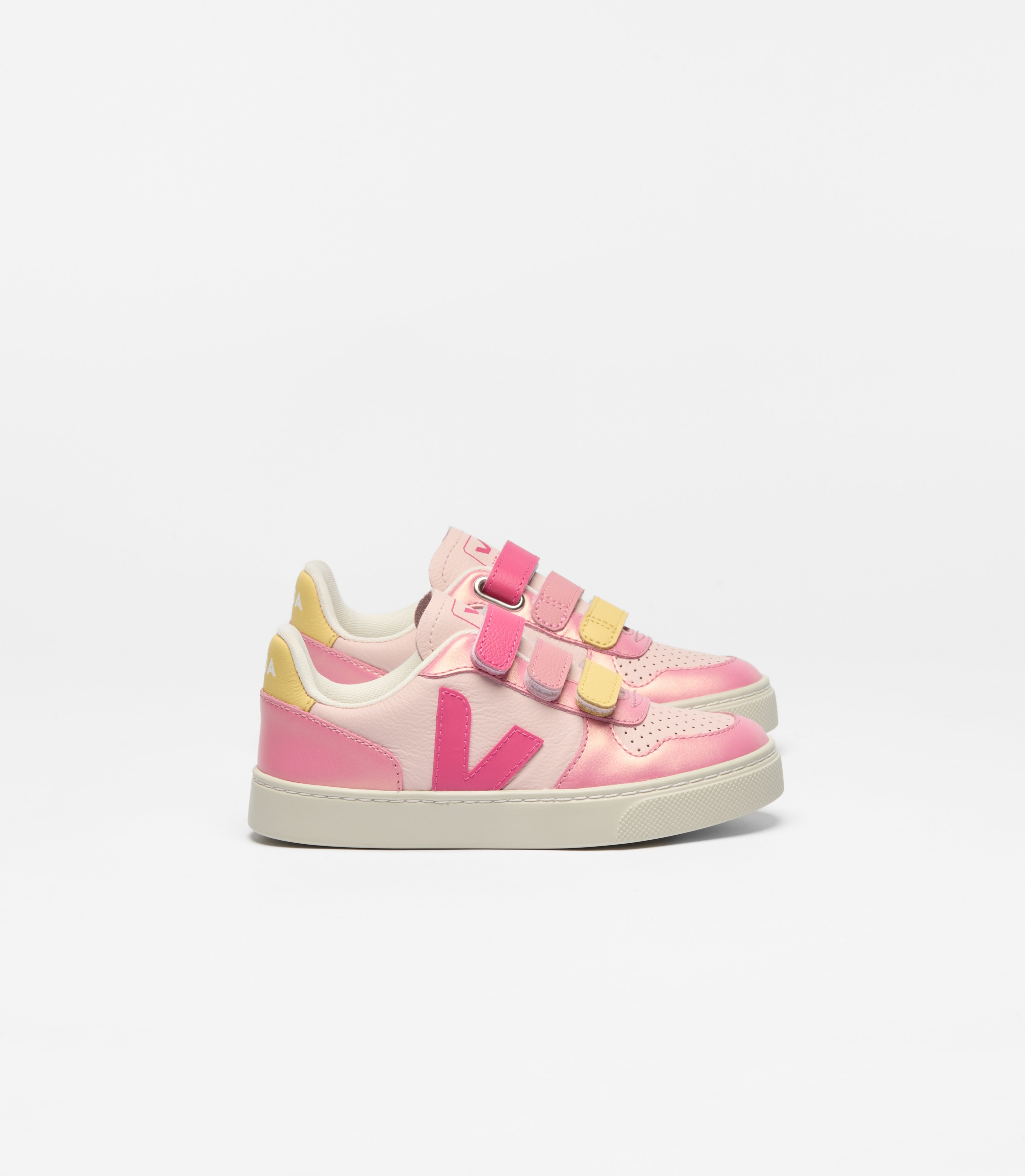 Veja Pink Glimmer Triple Velcro Sneaker