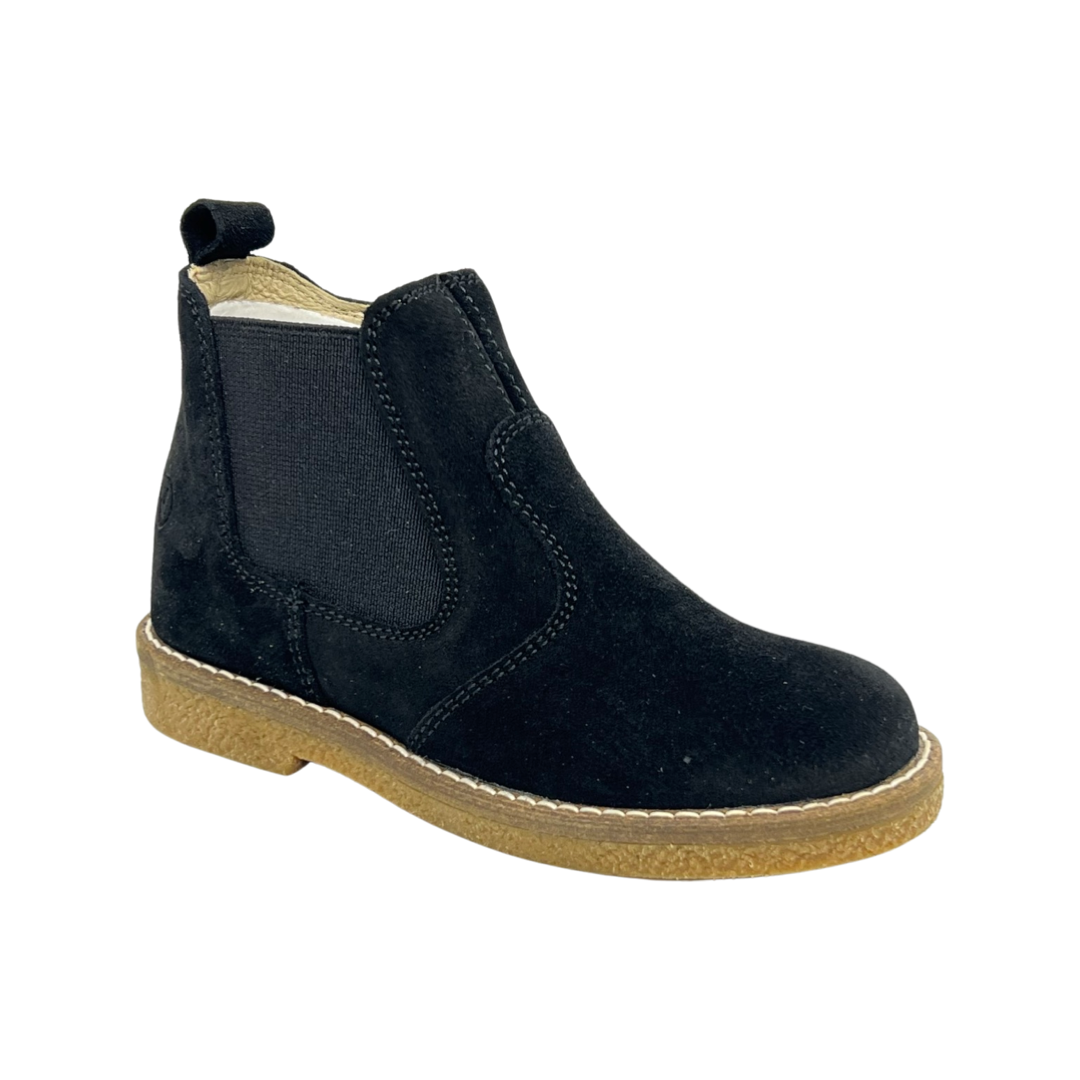 Naturino Black Suede Elastic Bootie -Arthur