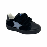 Naturino Black Double Velcro Sneaker with Celeste Star- Annie