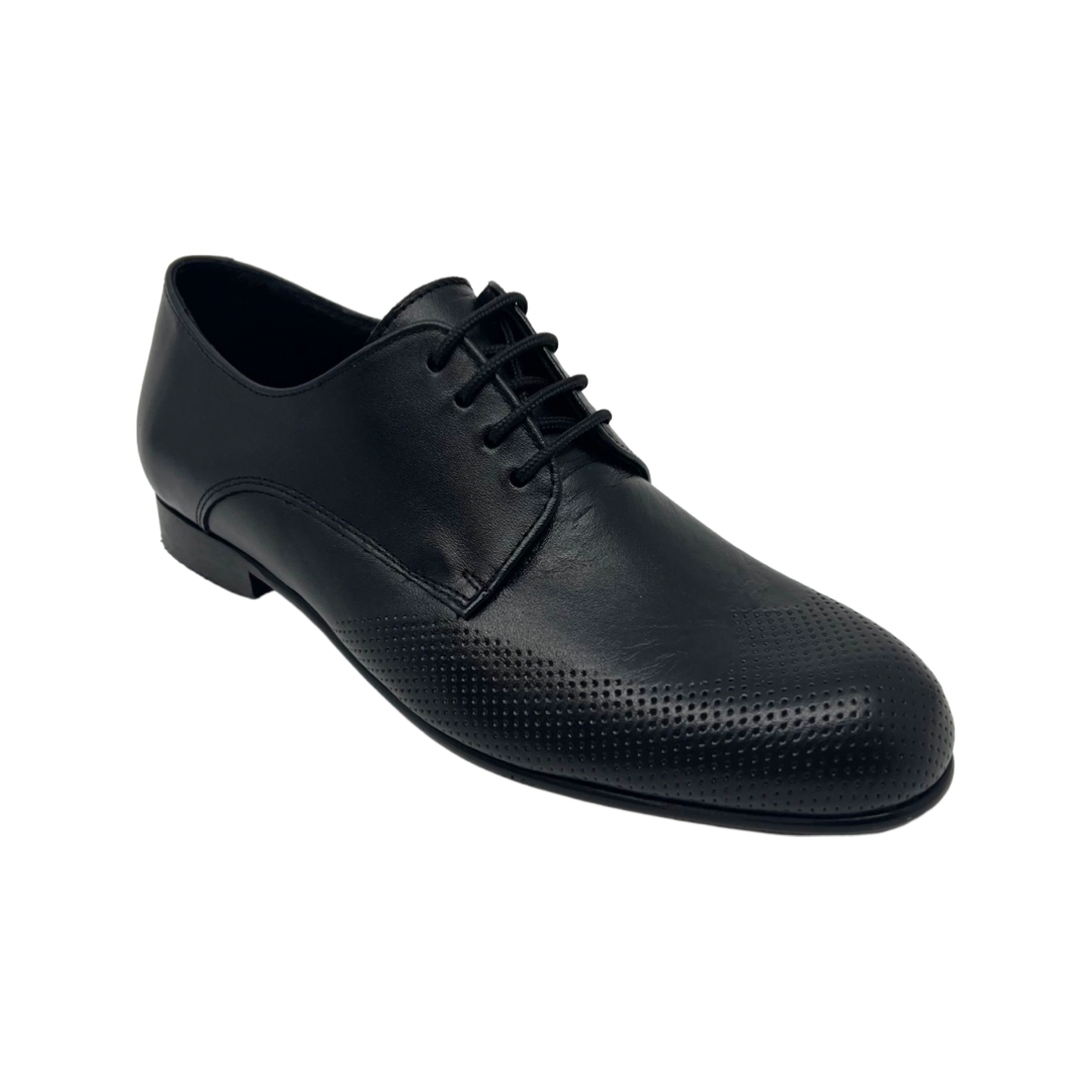 Andanines Black Wingtip Perf Laced Dress Shoe