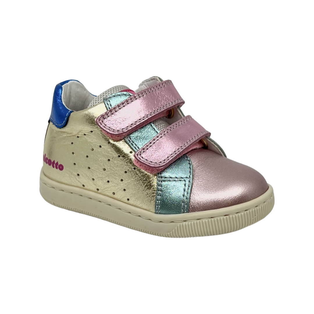 Falcotto Multi Metallic Double Velcro Sneaker- Kiner
