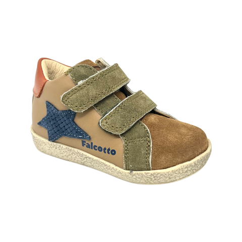 Falcotto Stone Double Velcro Star Sneaker- Alnoite