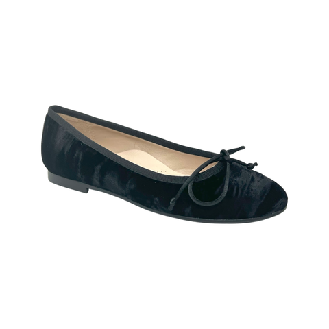 Beberlis Black Crushed Velvet Ballet Flat
