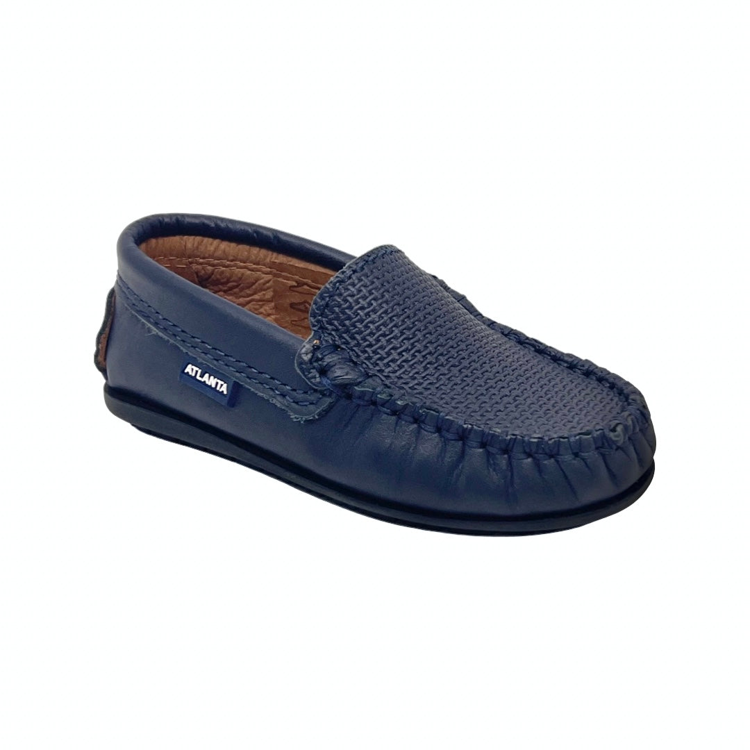 Atlanta Navy Weave Embossed Mocassin
