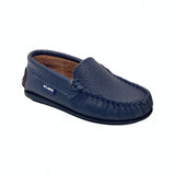 Atlanta Navy Weave Embossed Mocassin