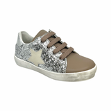 Naturino Taupe/Glitter Star Laced Sneaker- Annie