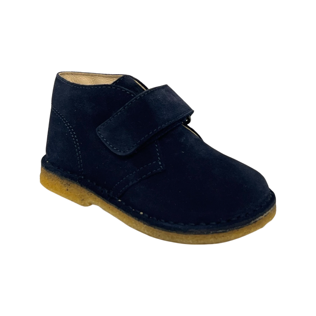 Naturino Navy Suede Velcro Hi Top Shoe- Choco