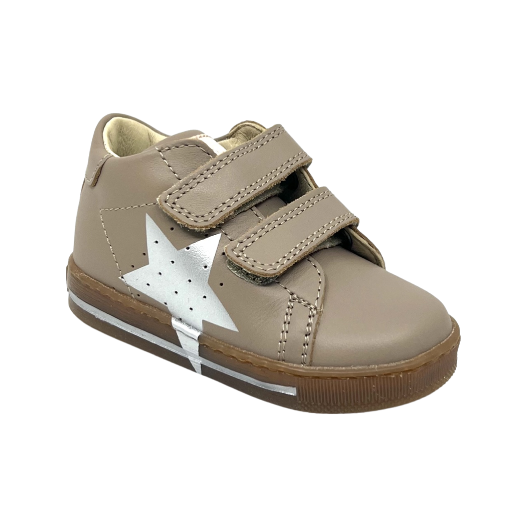 Falcotto Taupe/Silver Double Velcro Star Sneaker- Venus