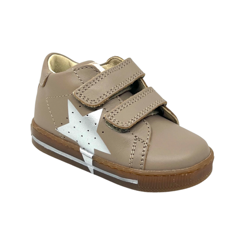 Falcotto Taupe/Silver Double Velcro Star Sneaker- Venus
