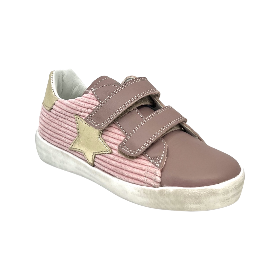 Naturino Rose Corduroy Double Velcro Sneaker with Star- Annie – A