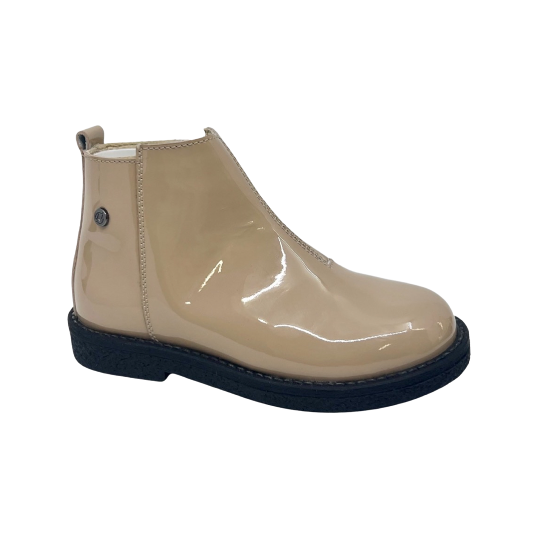 Naturino Taupe Patent Bootie with Zip- Dasie
