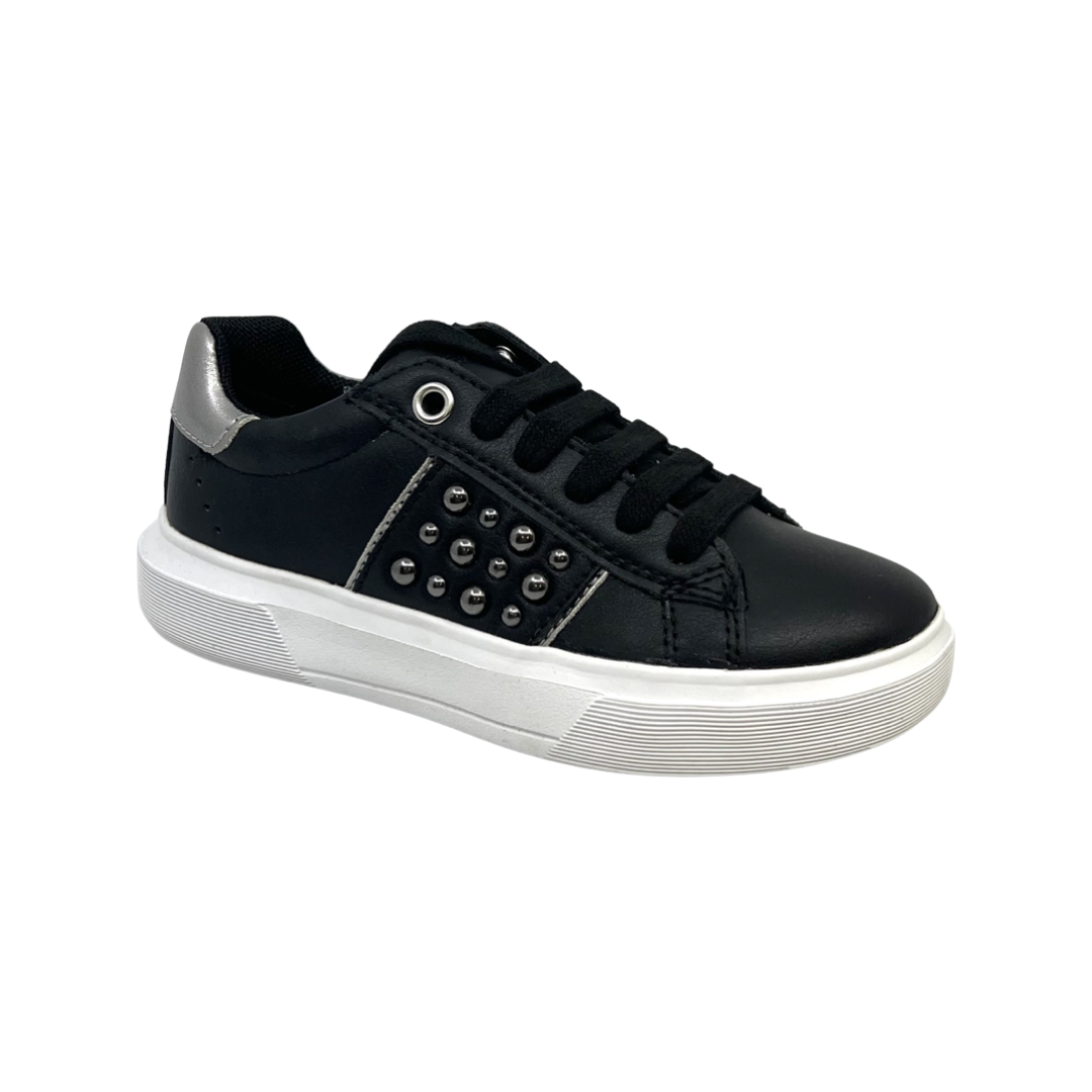 Geox Black Studs Laced Sneaker