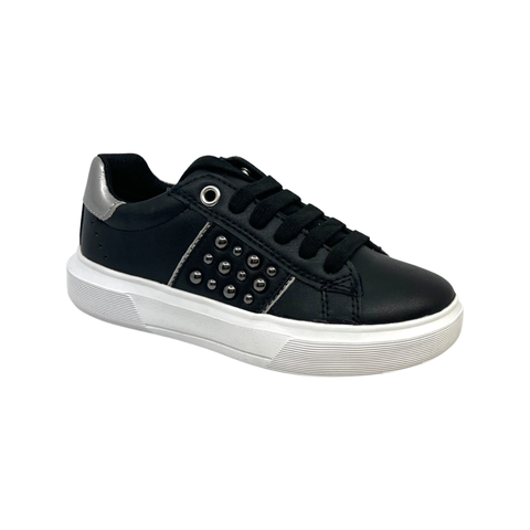 Geox Black Studs Laced Sneaker