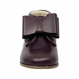 Emel Bordeaux Bow Velcro Baby Bootie