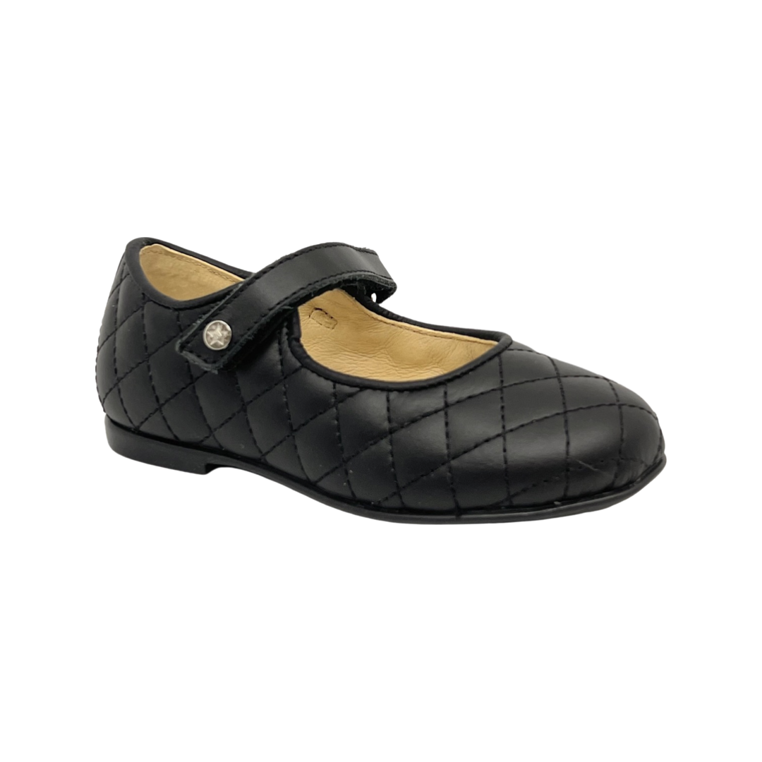 Naturino Black Quilted Leather Mary Jane- Fundance