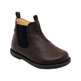 Falcotto Dark Brown Pebbled Leather Zip Bootie- Winter Wood