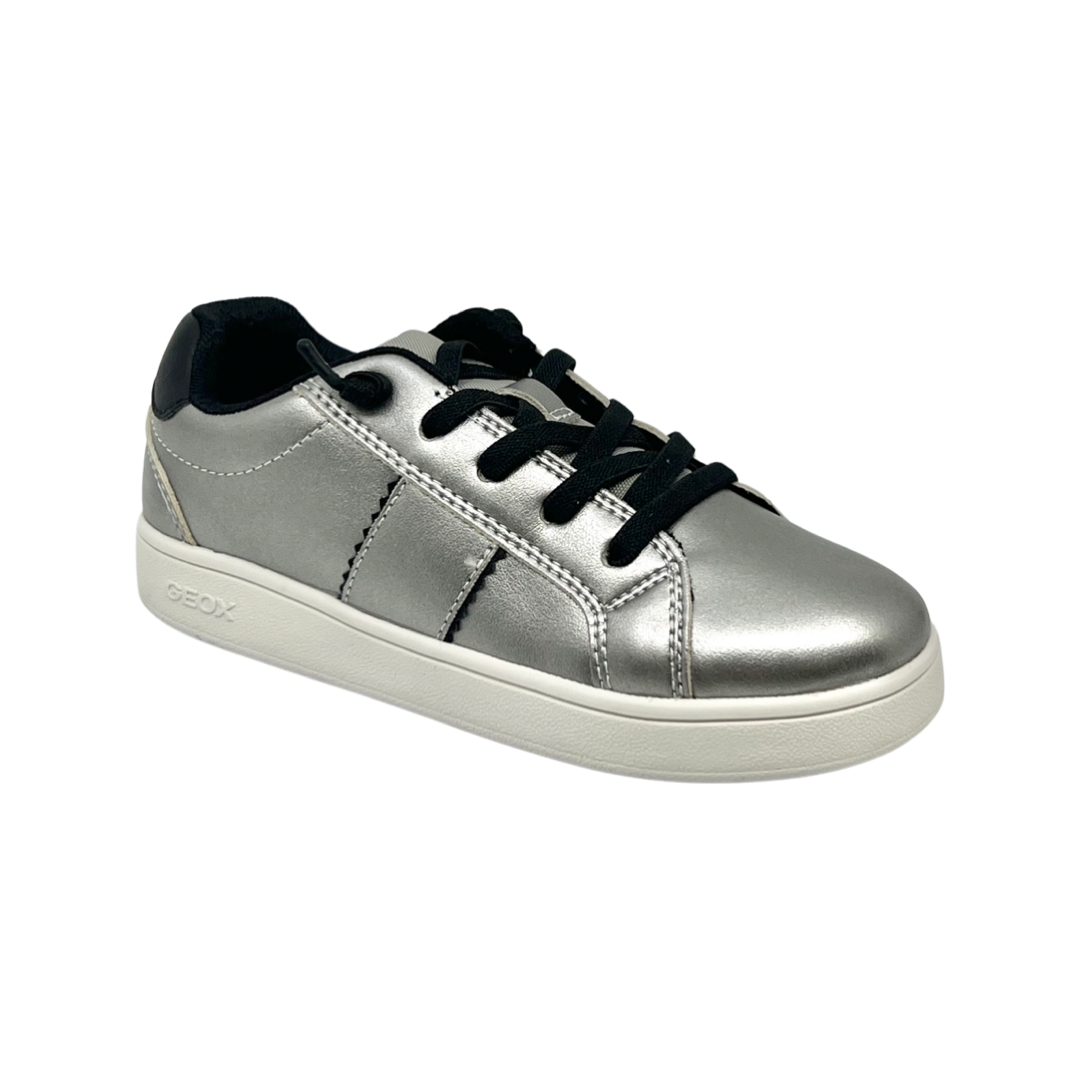 Geox Pewter Elastic Laced Sneaker