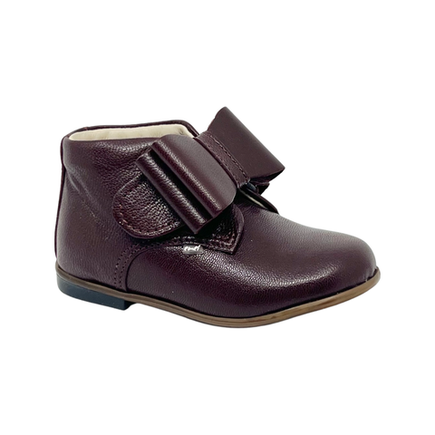 Emel Bordeaux Bow Velcro Baby Bootie