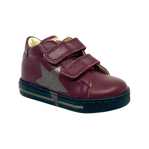 Falcotto Bordeaux Double Velcro Sneaker with Star- Venus