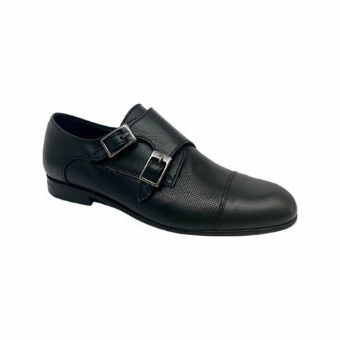 Andanines Black Perf Dress Shoe with Cap Toe