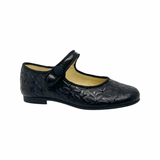 Andanines Black Floral Embossed Mary Jane
