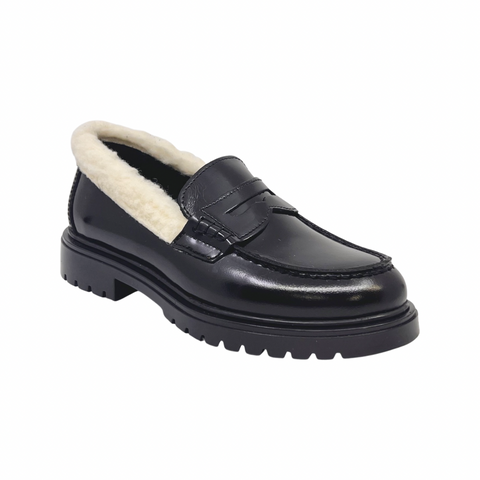 Blublonc Black Florentic Shearling Chunky Loafer