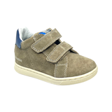 Falcotto Taupe Suede Double Velcro Sneaker- Kiner