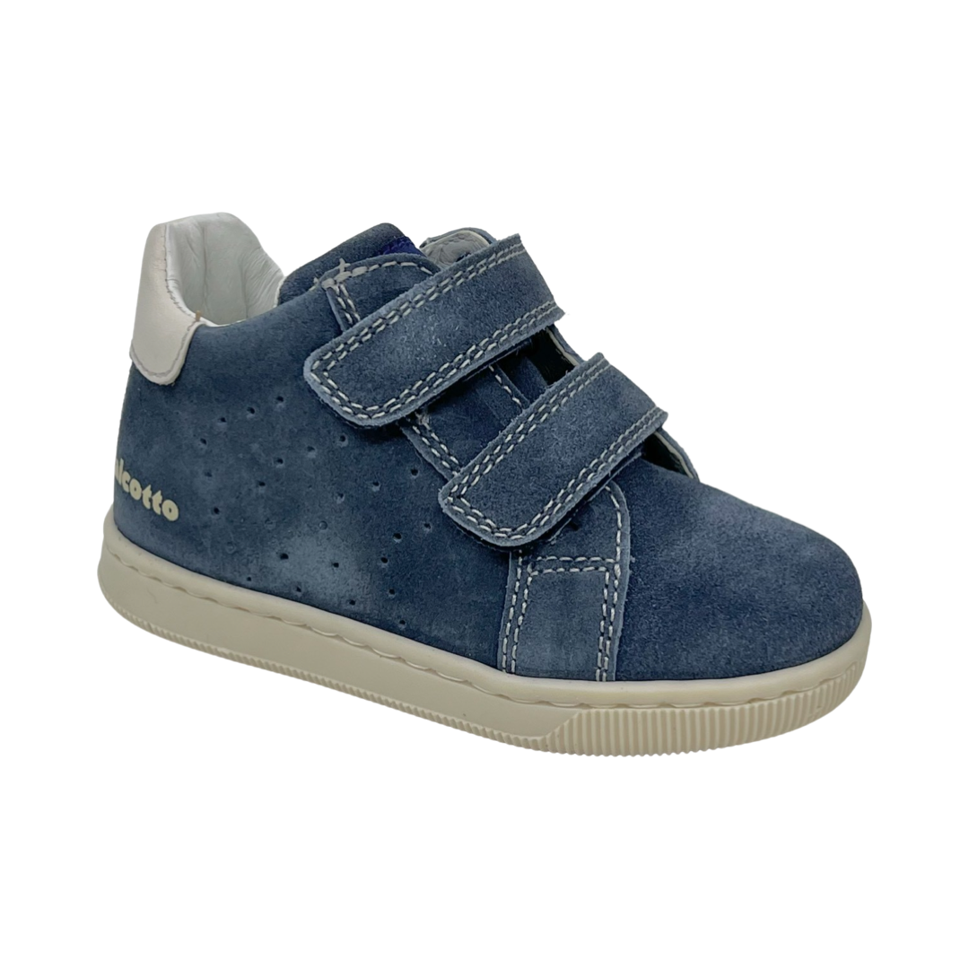 Falcotto Navy Suede Double Velcro Sneaker- Kiner